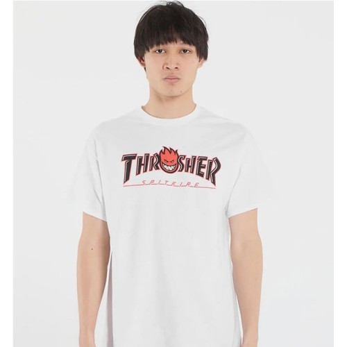 THRASHER BIG HEAD OUTLINE TEE BLANCO 2