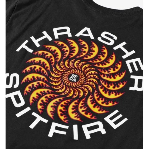 THRASHER CLASSIC SWIRL TEE NEGRO