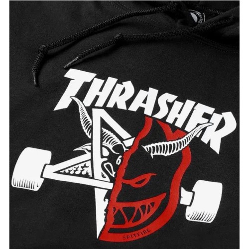 THRASHER THRASH BURN HOOD NEGRO