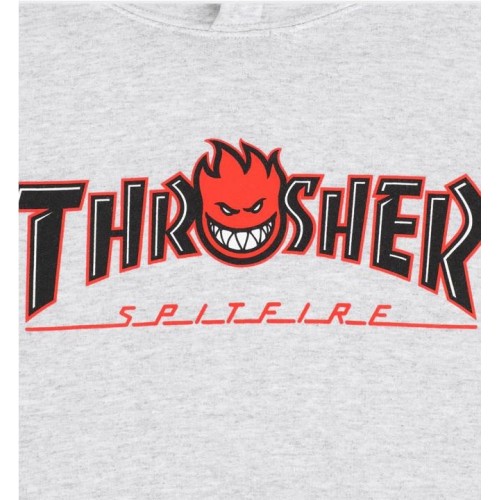 THRASHER BIG HEAD OUTLINE HOOD GRIS