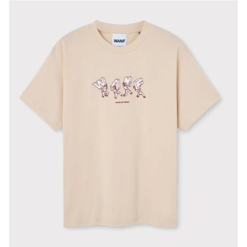 WE ARE NOT FRIENDS LETRING TEE BEIGE