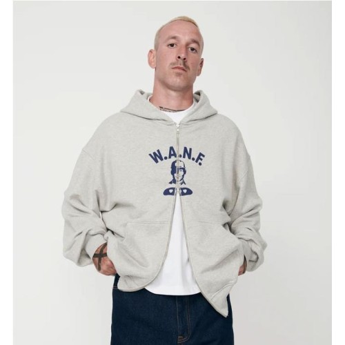 WE ARE NOT FRIENDS BOXY HODDIE GRIS