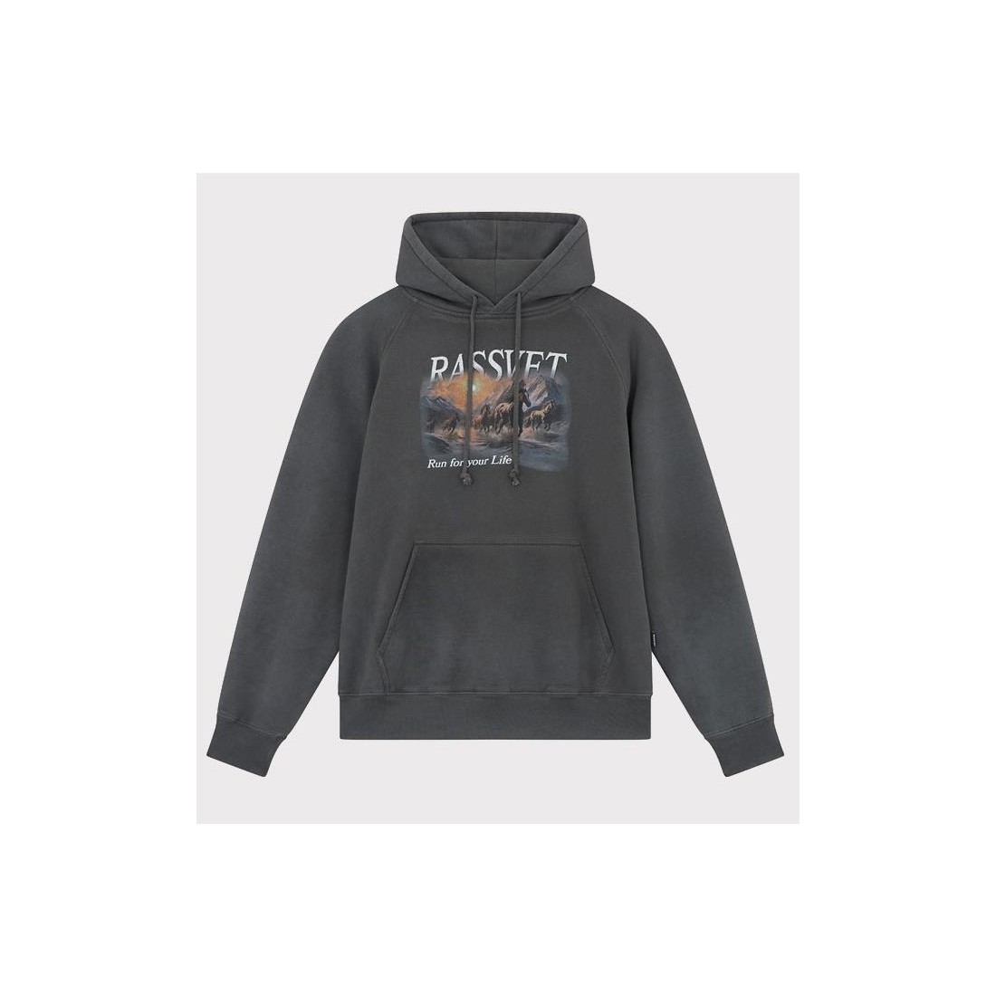 RASSVET HORSES RAGLAN HOOD NEGRO