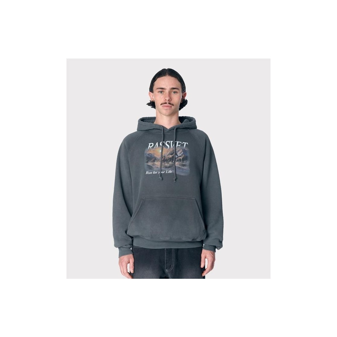 RASSVET HORSES RAGLAN HOOD NEGRO