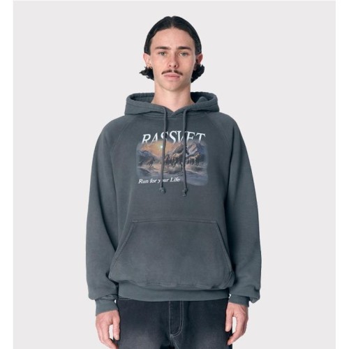RASSVET HORSES RAGLAN HOOD NEGRO