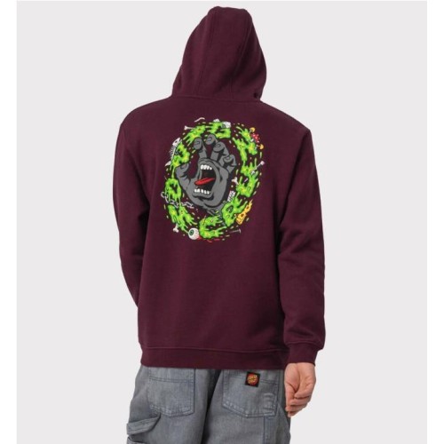 SANTA CRUZ SLIME SCREAM HOODIE GRANATE