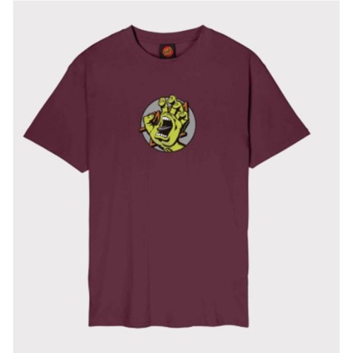 SANTA CRUZ HAND DOT FRONT TEE GRANATE