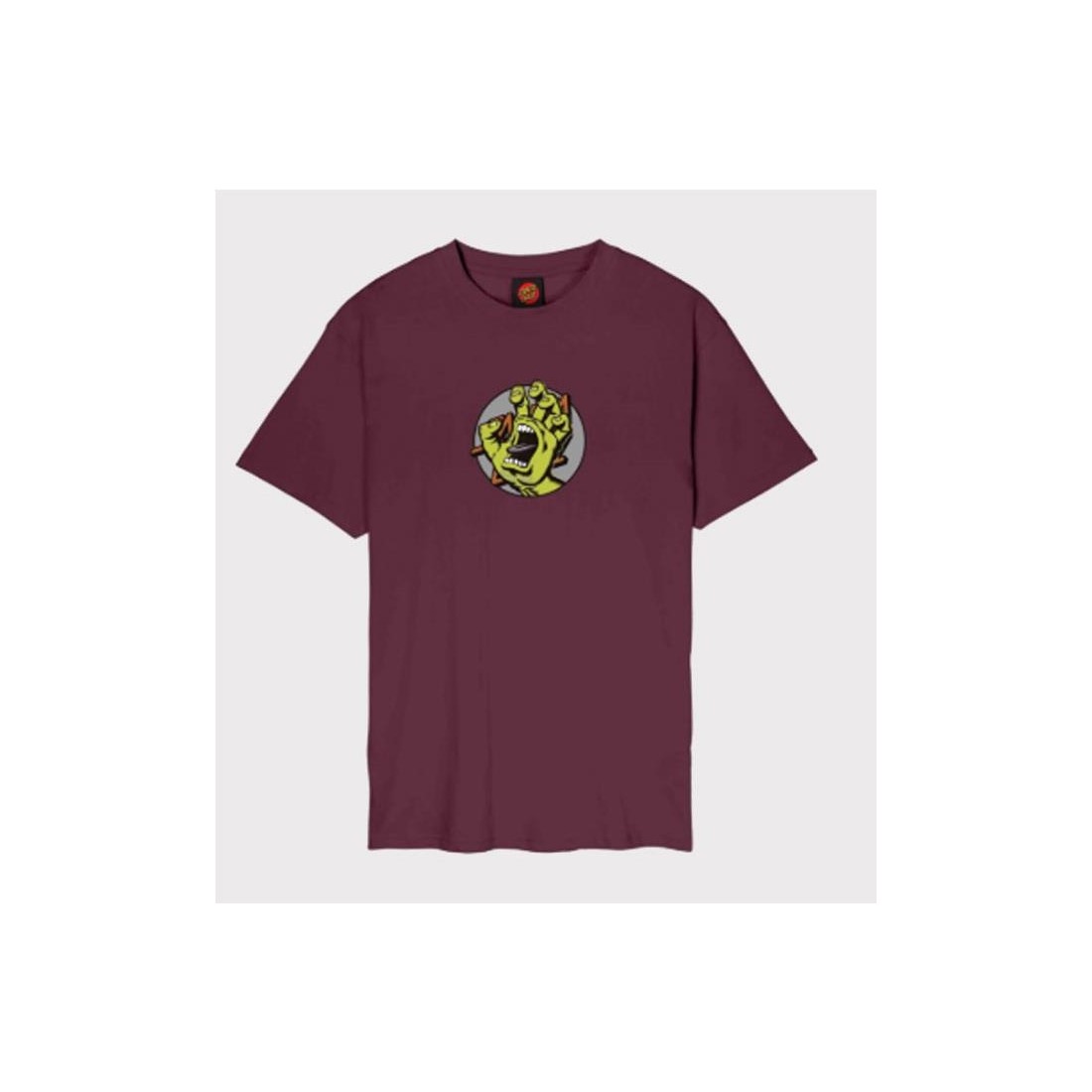 SANTA CRUZ HAND DOT FRONT TEE GRANATE