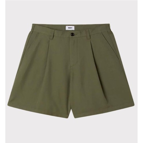 OBEY DEAN PLEATED SHORT VERDE