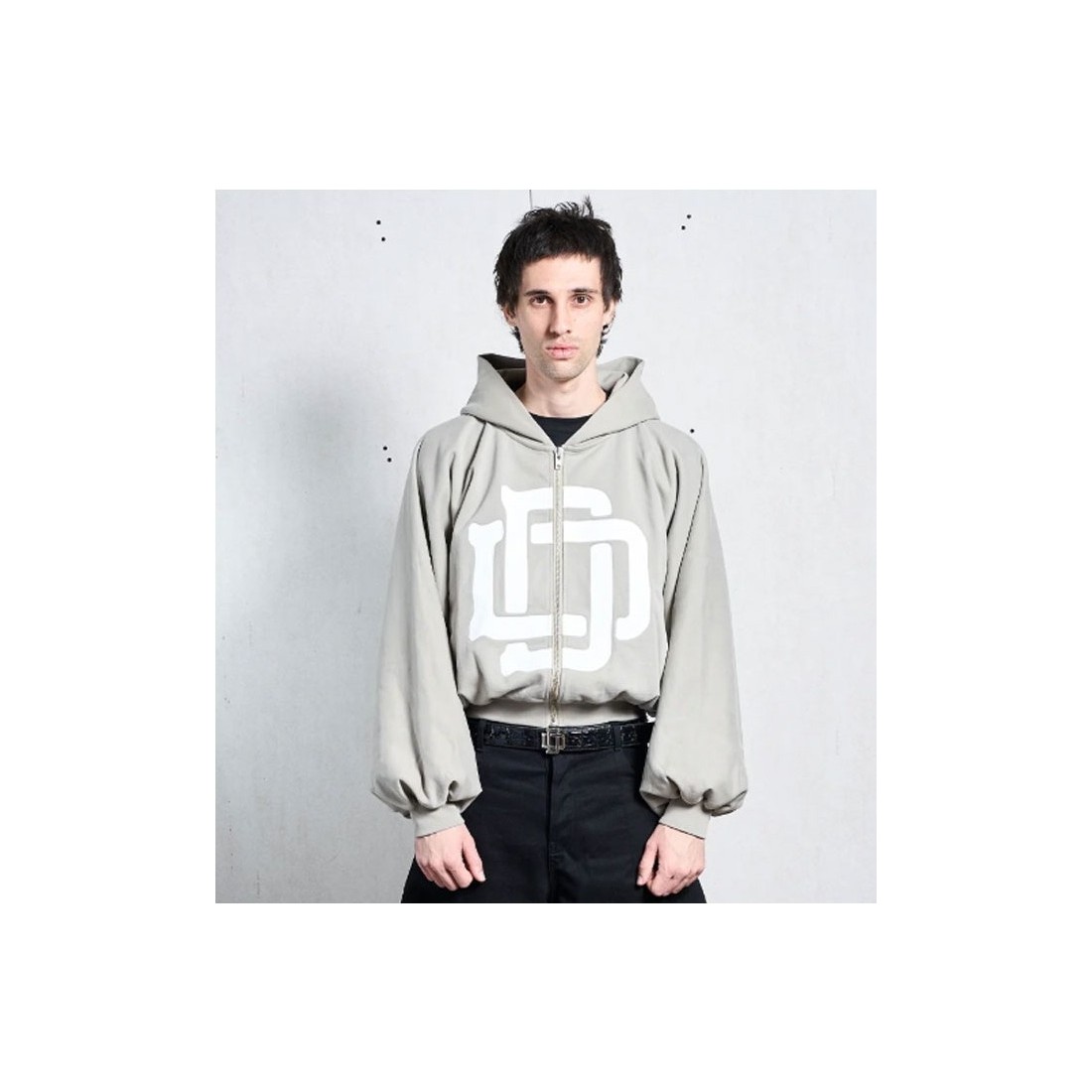DAME MONOGRAM ZIPPER GRIS