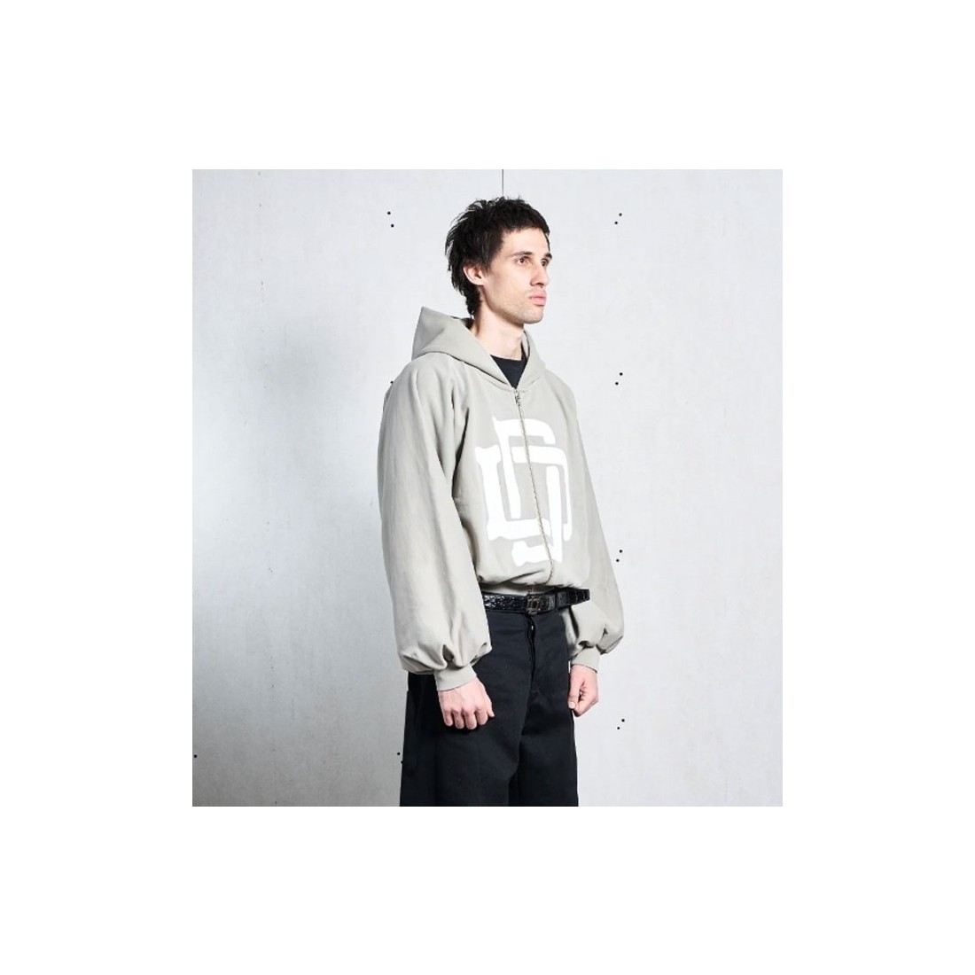 DAME MONOGRAM ZIPPER GRIS