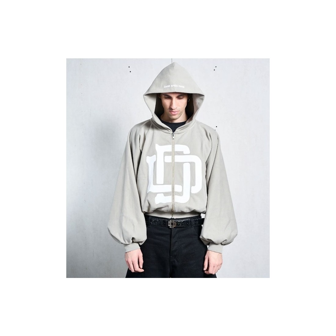 DAME MONOGRAM ZIPPER GRIS