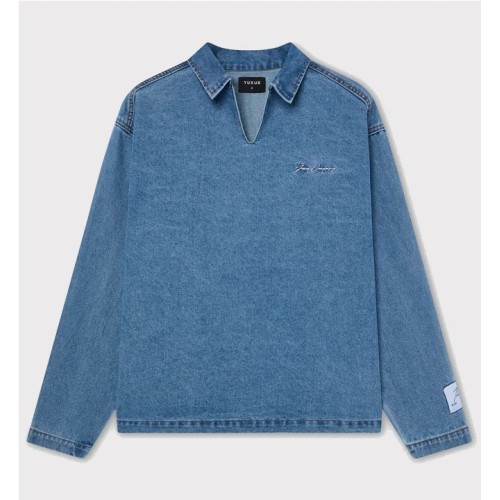 YUXUS THREADS REGAL DENIM POLO AZUL
