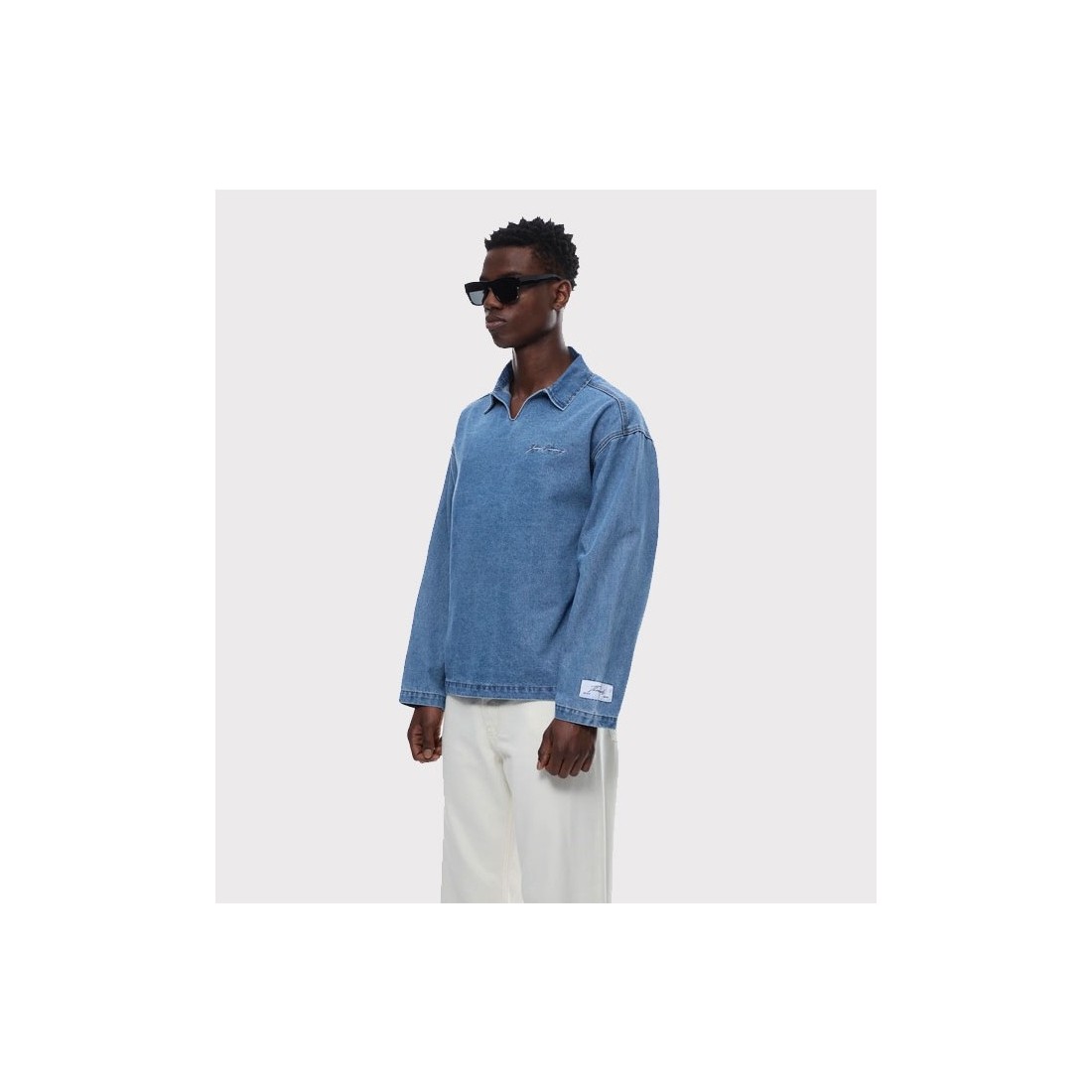 YUXUS THREADS REGAL DENIM POLO AZUL
