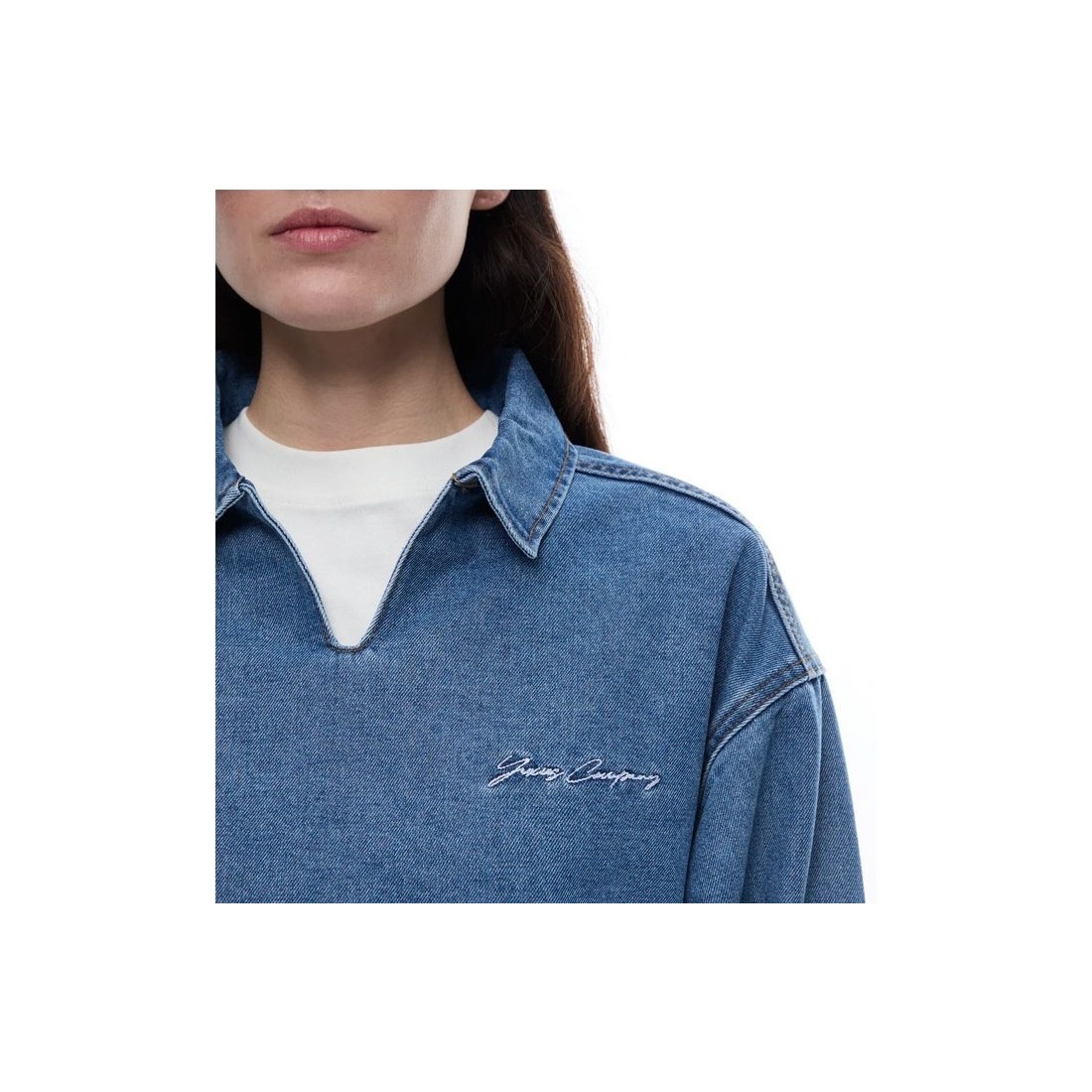 YUXUS THREADS REGAL DENIM POLO AZUL