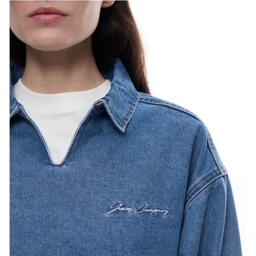 YUXUS THREADS REGAL DENIM POLO AZUL