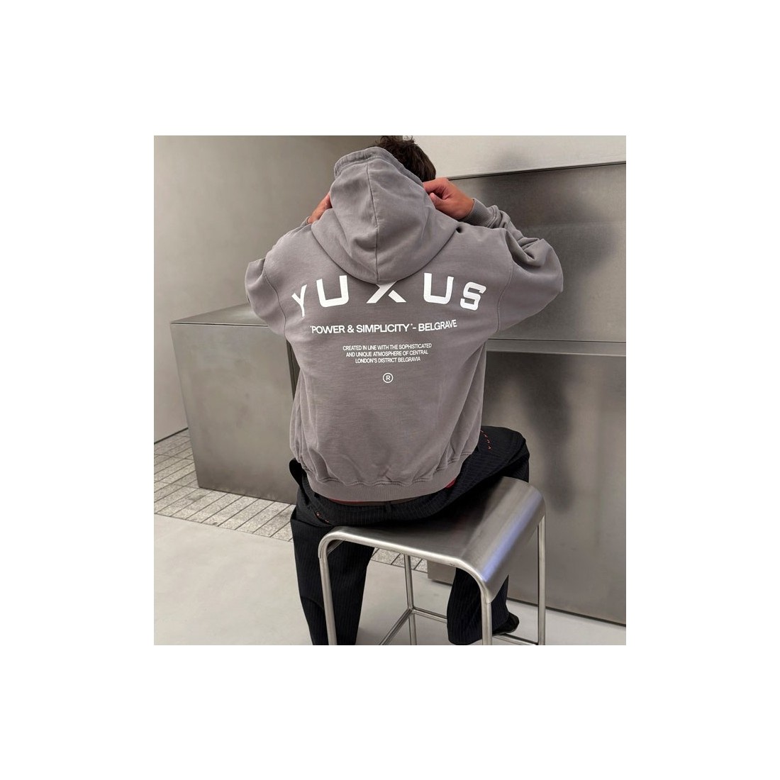 YUXUS NIGHTSHADE BELGRAVE HOOD GRIS