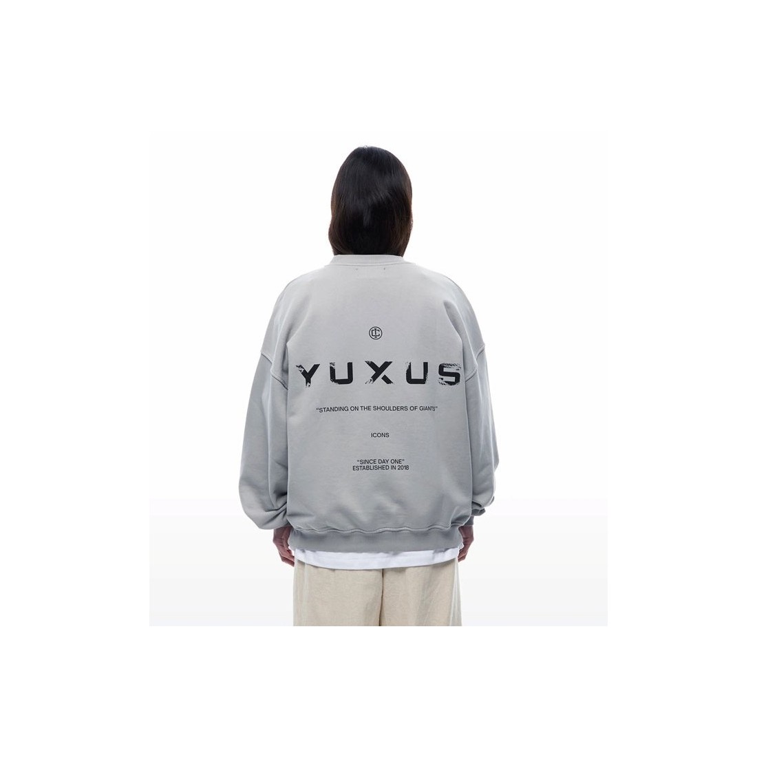 YUXUS ICONS GLACIER CREWNECK GRIS