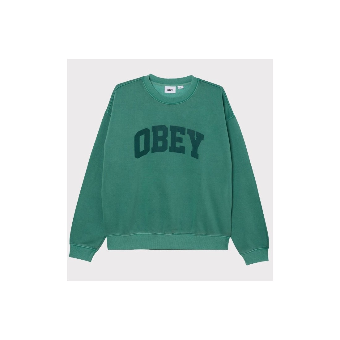 OBEY COLLEGIATE PIGMENT CREW VERDE CLARO