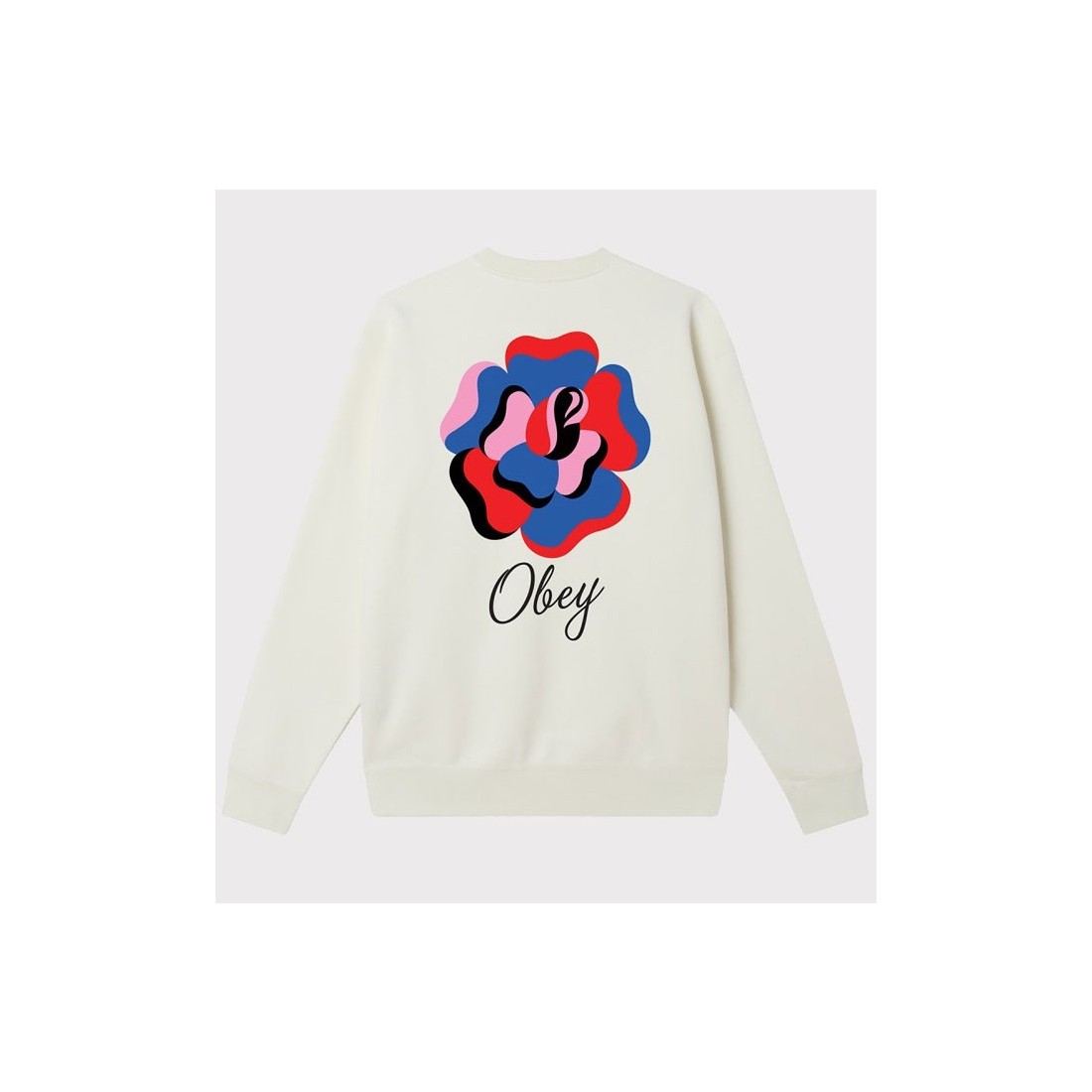 OBEY PAPER ROSE CREWNECK BLANCO