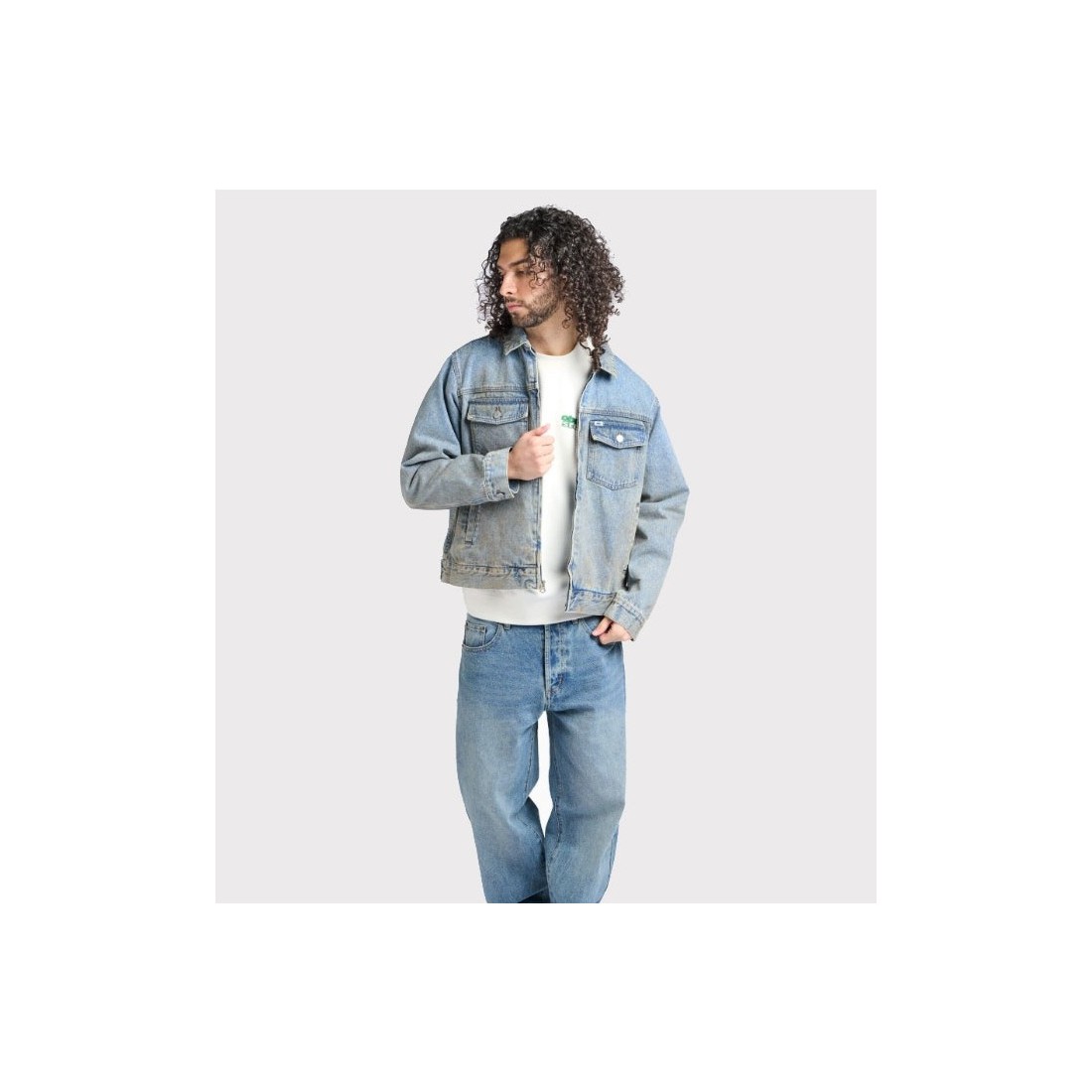 OBEY BASE TRUCKER JACKET AZUL