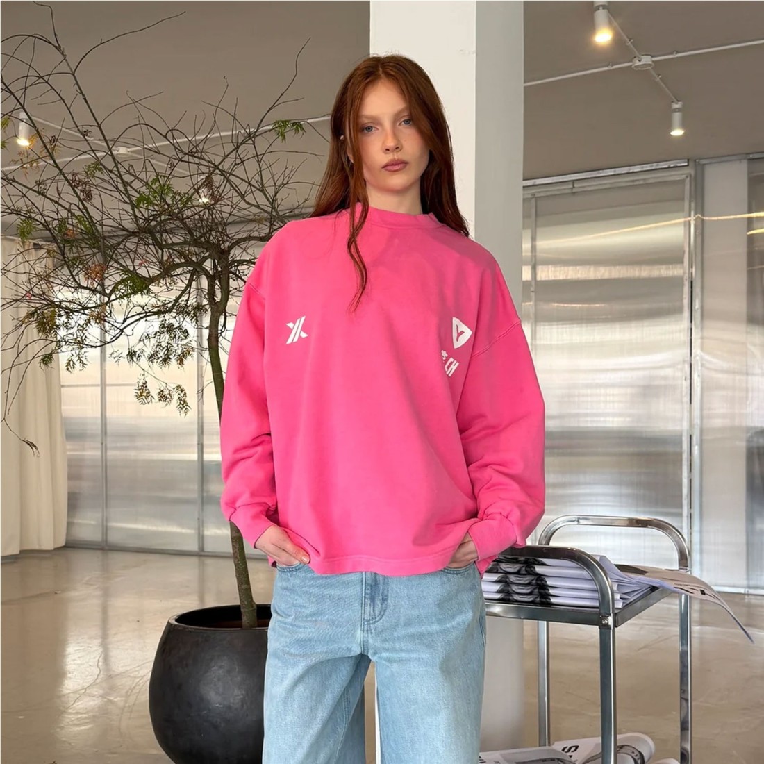 YUXUS RUBER HONGDAE CREWNECK ROSADO