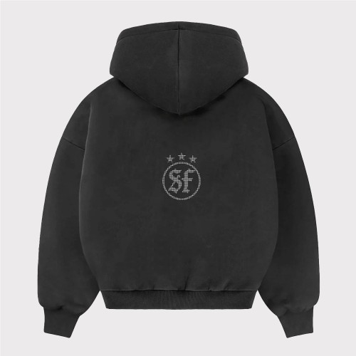 6IXT4OUR PLAID SHIELD HOODIE NEGRO 2