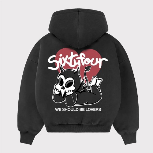 6IXT4OUR LETS BE LOVERS HOODIE NEGRO