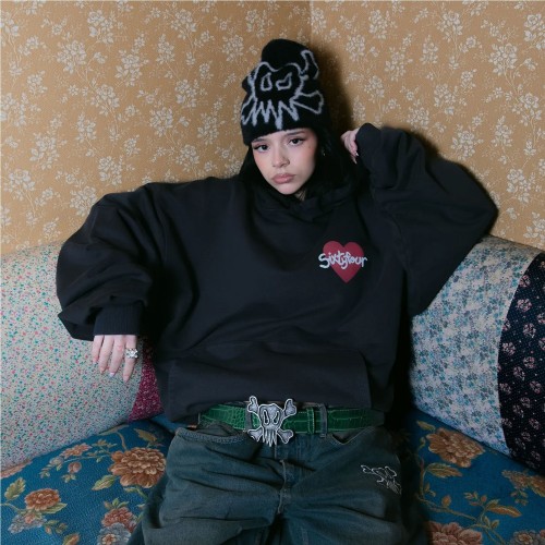 6IXT4OUR LETS BE LOVERS HOODIE NEGRO
