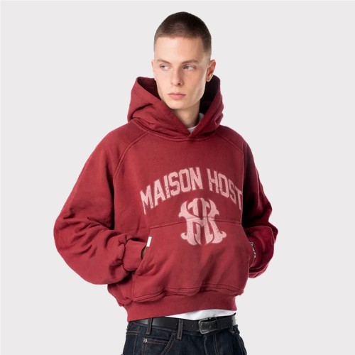 MAISON HOST HOMERUN DYED HOOD ROJO 2