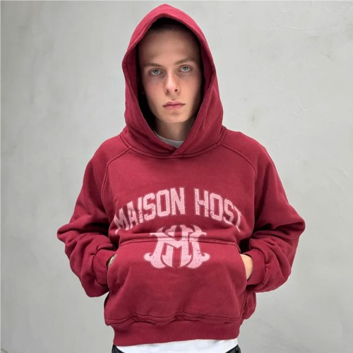 MAISON HOST HOMERUN DYED HOOD ROJO