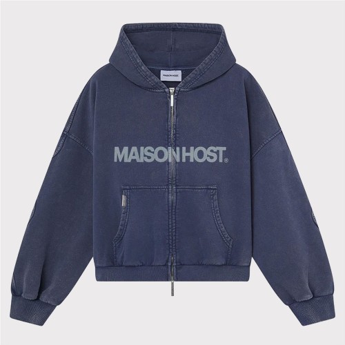 MAISON HOST ERODE ZIPPED HOOD AZUL OSCURO