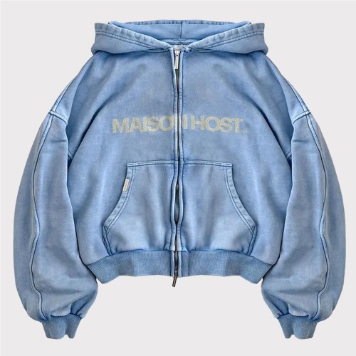 MAISON HOST ERODE ZIPPED HOOD AZUL CLARO