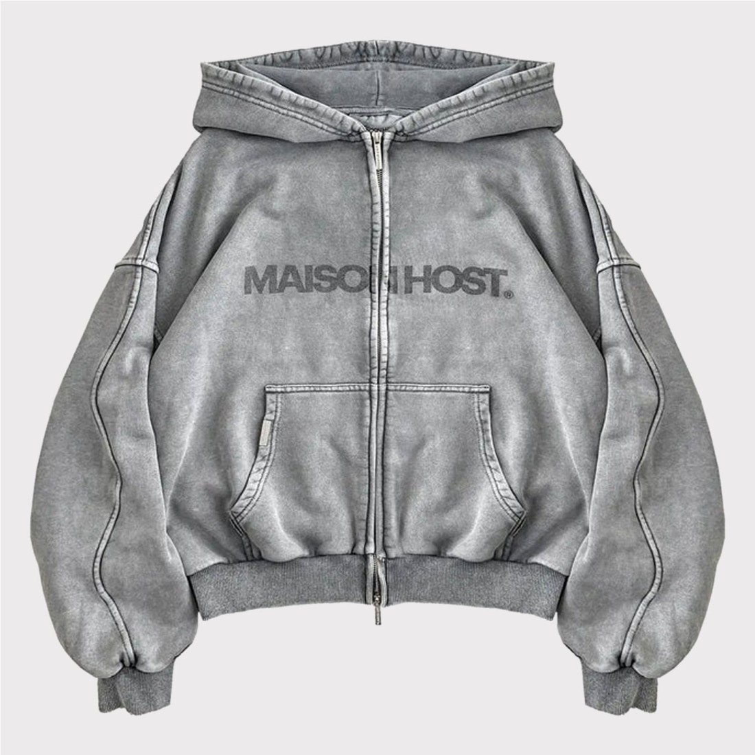 MAISON HOST ERODE ZIPPED HOOD GRIS