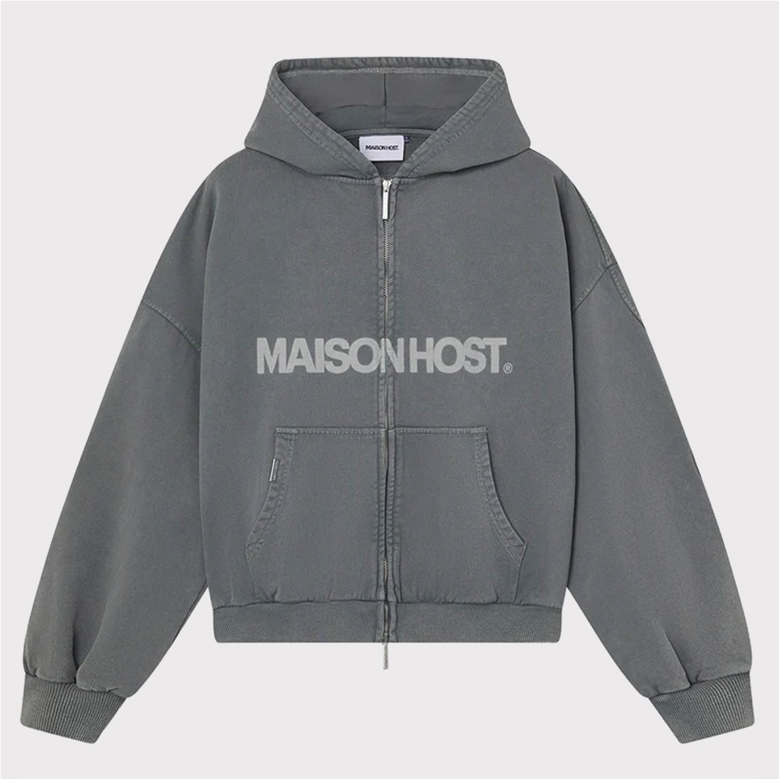 MAISON HOST ERODE ZIPPED HOOD GRIS OSCURO