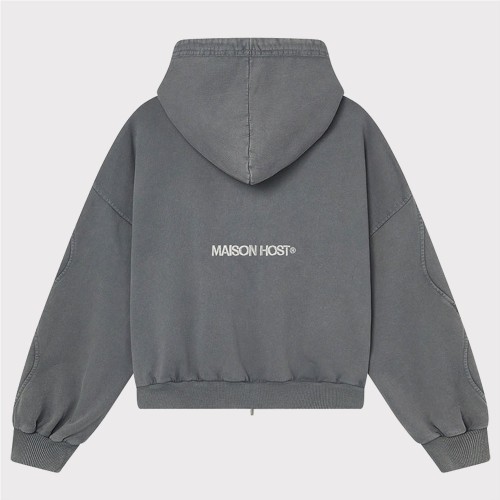 MAISON HOST ERODE ZIPPED HOOD GRIS OSCURO