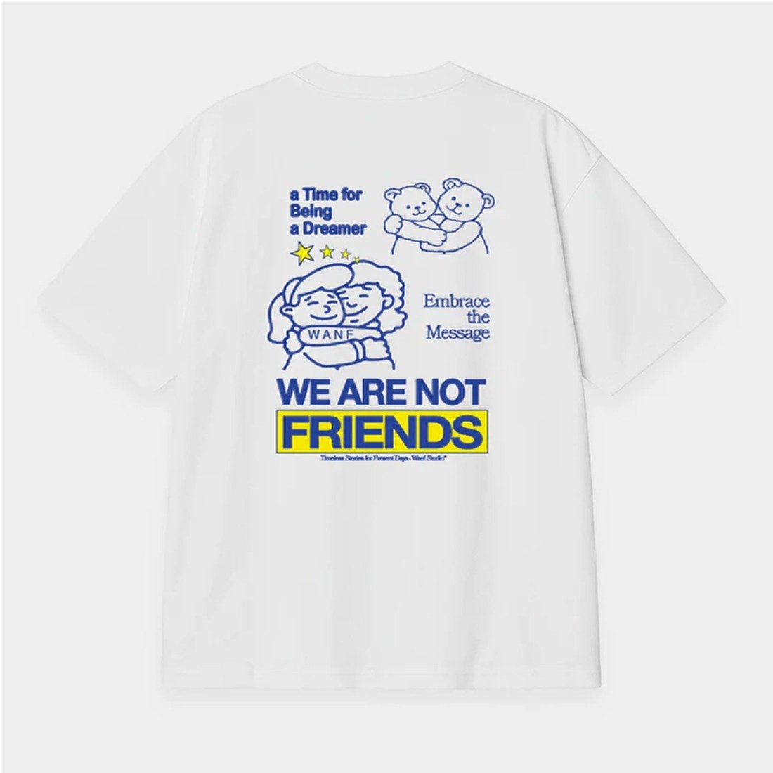 WE ARE NOT FRIENDS EMBRACE FRI BLANCO