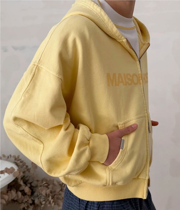 MAISON ERODE WAVE ZIPPED HOOD