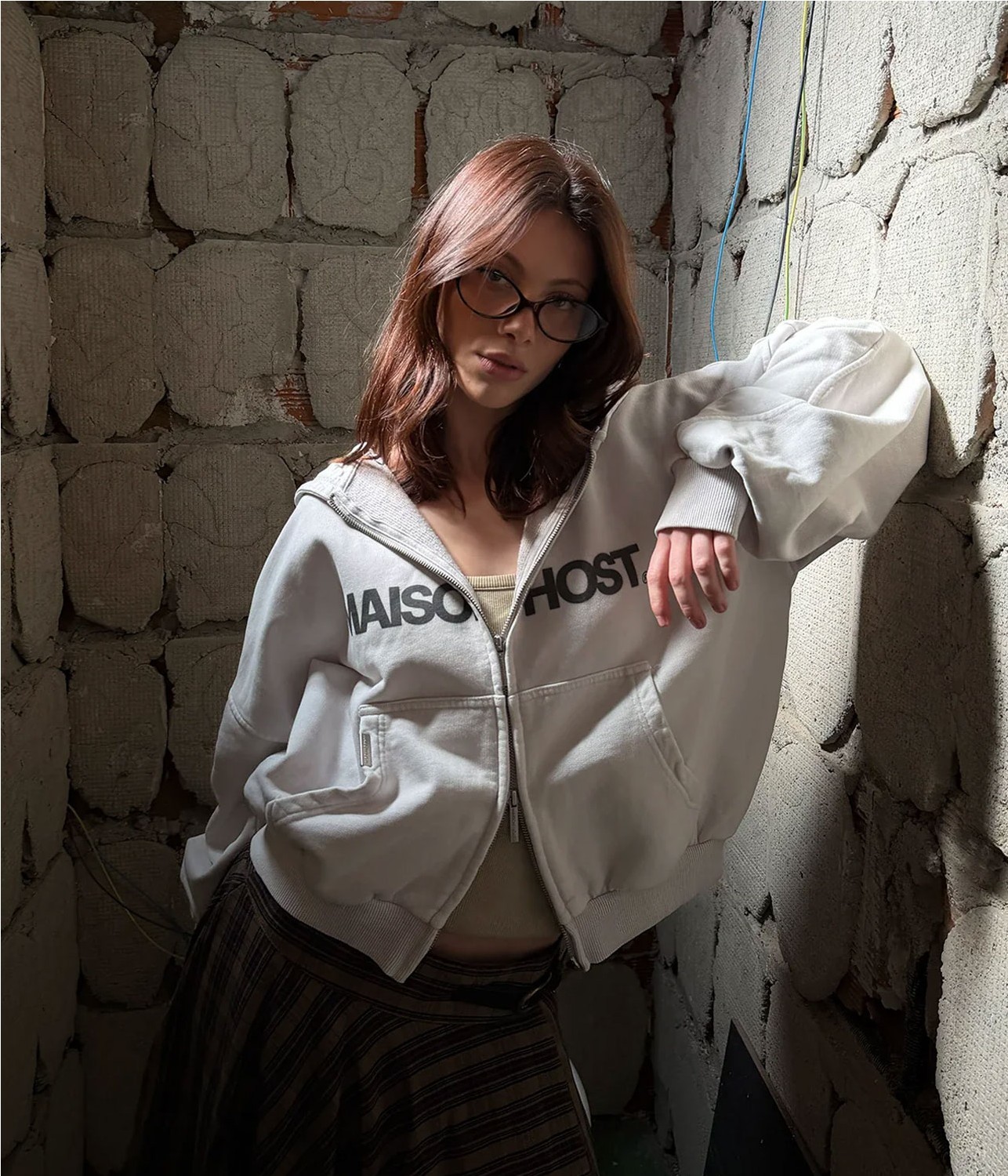 MAISON ERODE WAVE ZIPPED HOOD