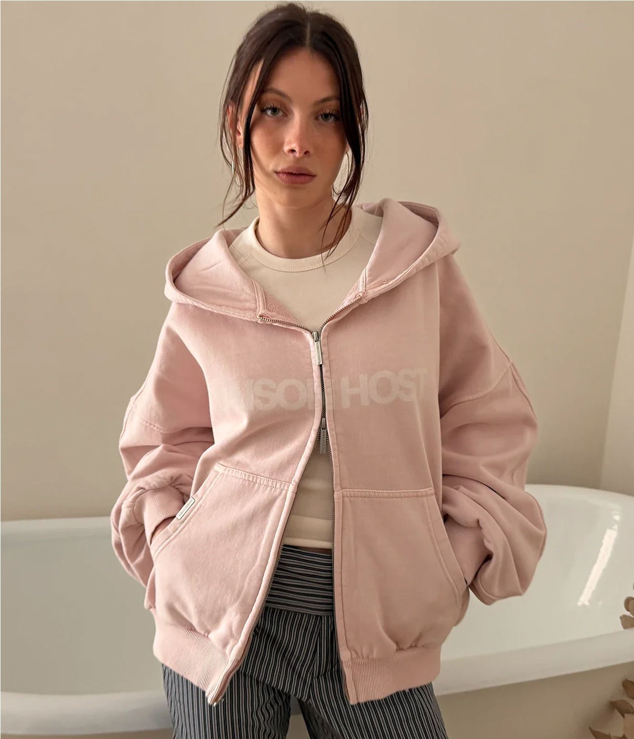 MAISON ERODE WAVE ZIPPED HOOD