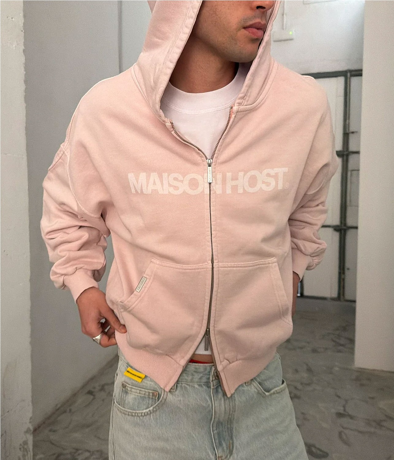 MAISON ERODE WAVE ZIPPED HOOD