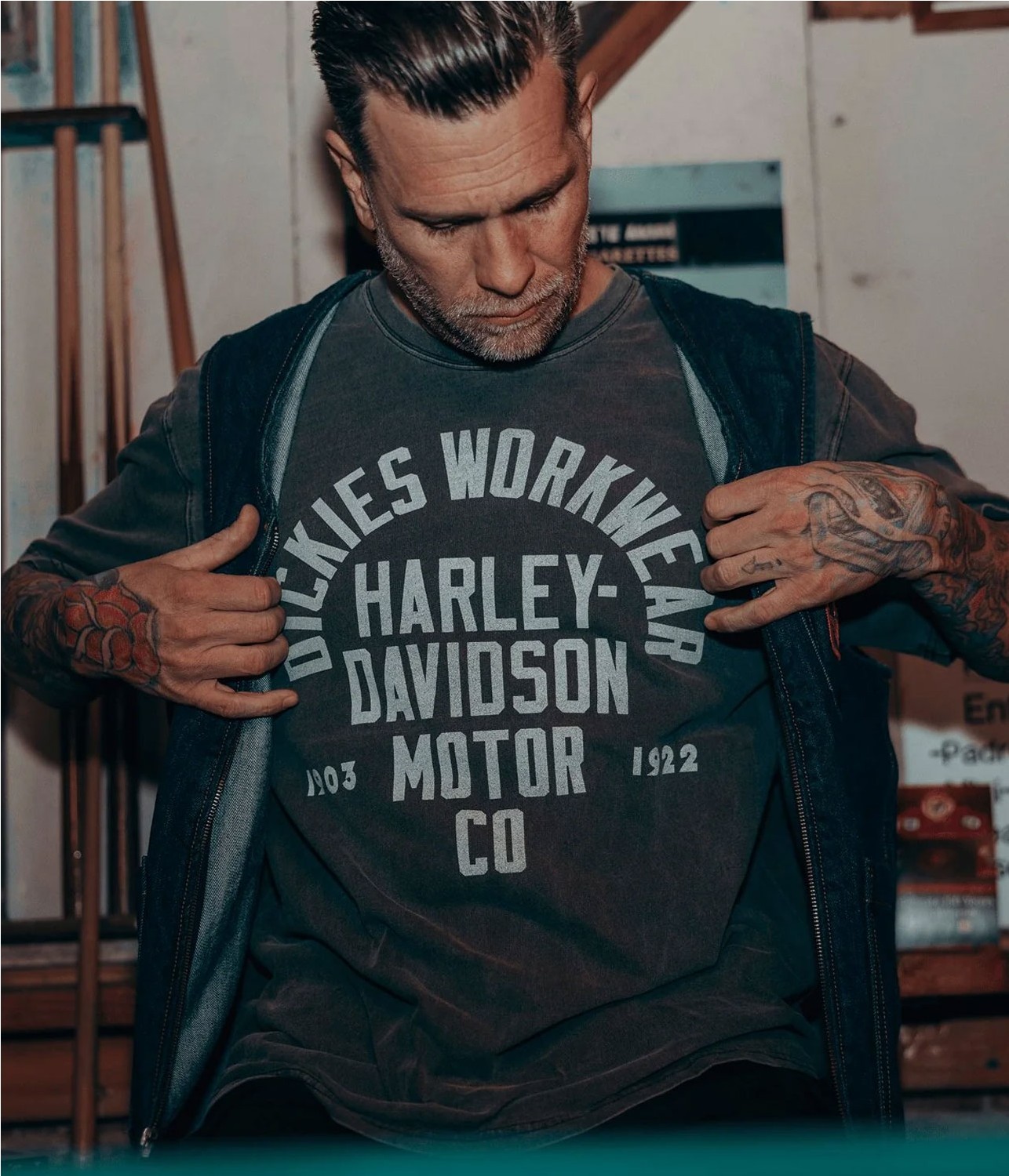 DICKIES X HRLY DAVDSON VNT TEE
