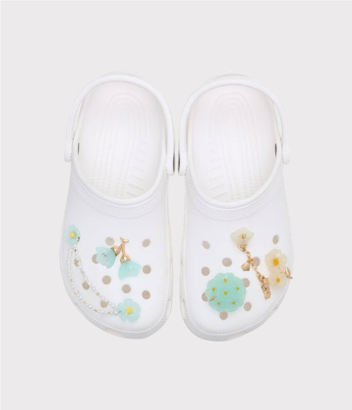 CROCS JIBBITZ BLUE FLORAL 5 PK