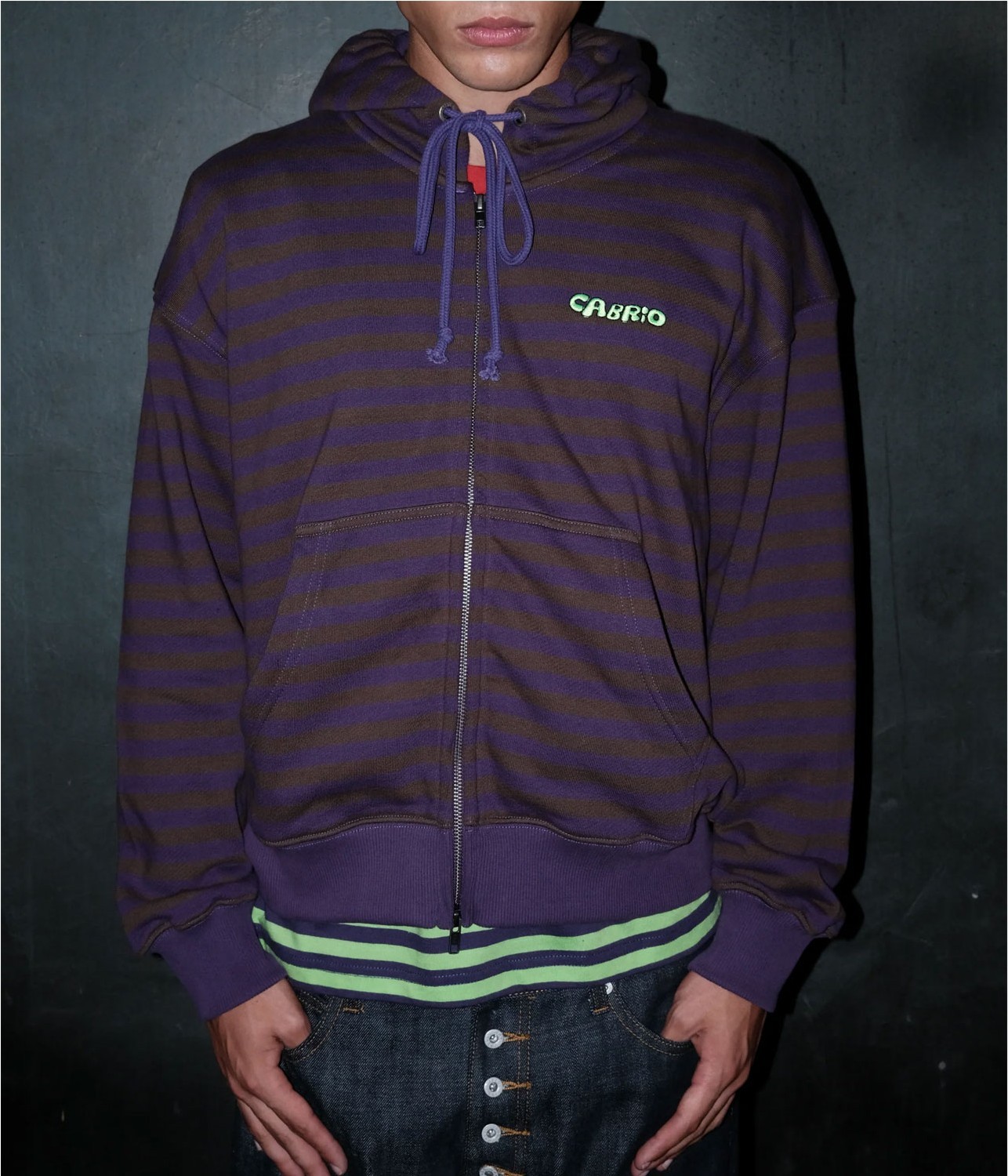 CABRIO STRIPE ZIPPER HOODIE
