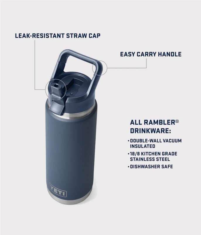 YETI RAMBLER BOTTLE STRAW 26OZ