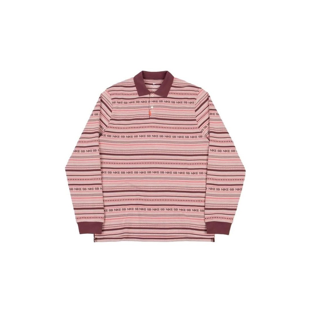NIKE SB JACQUARD POLO LS ROSADO