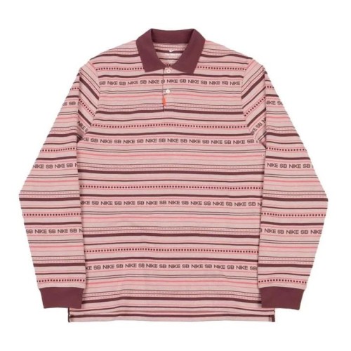 NIKE SB JACQUARD POLO LS ROSADO