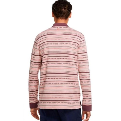NIKE SB JACQUARD POLO LS ROSADO