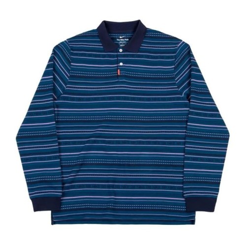 NIKE SB JACQUARD POLO LS AZUL MARINO