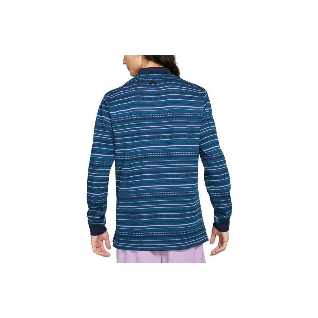 NIKE SB JACQUARD POLO LS AZUL MARINO
